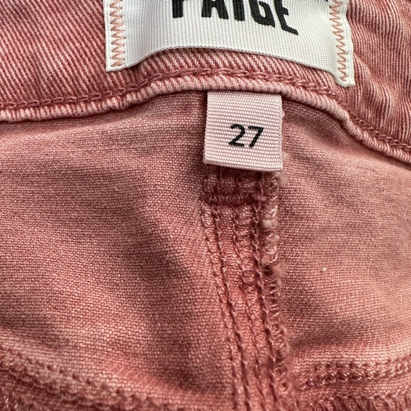 Paige Jeans Cindy High Rise Straight Ankle Exposed Button Fly Soft Rose Size 27 - Picture 7 of 10